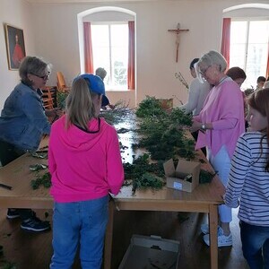gemeinsames Palmbuschenbinden